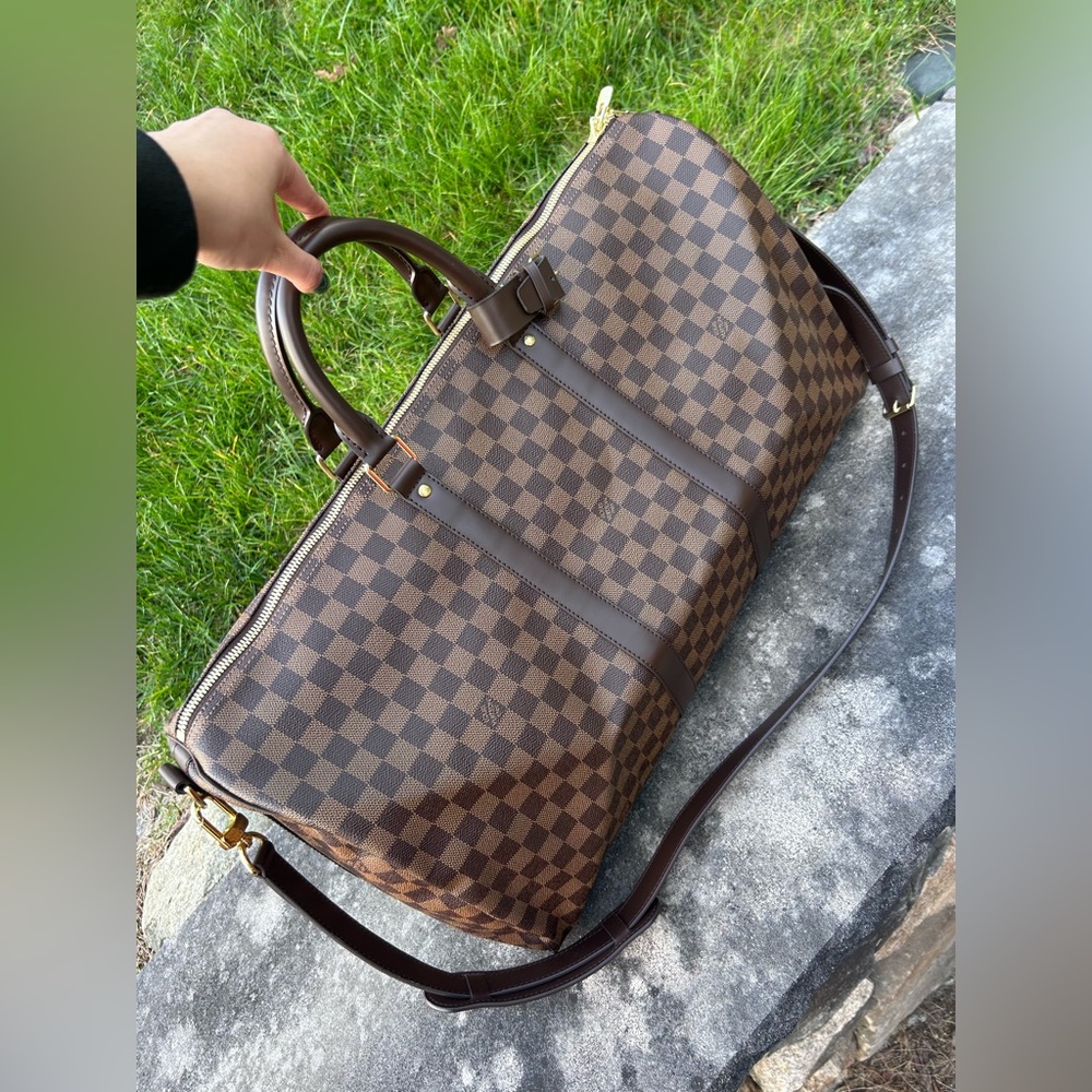 Keepall Bandoulière 55 LOUIS VUITTON Damier Ebene - Picture 6 of 7